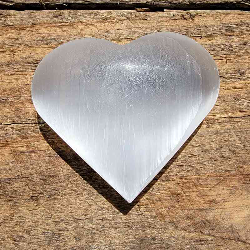 Selenite Heart Shaped Crystal Palm Stone Palm Stones 2024-07-27