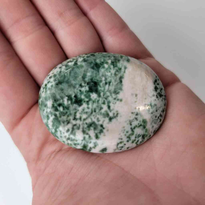 Green and White Jade Worry Stone Palm Stones 2024-07-27