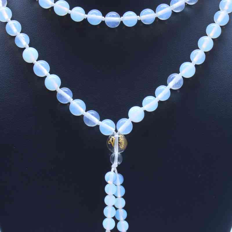 Opalite Mala Bead Necklace –  Length: 22  8mm Beads Malas 2024-07-27