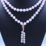 Rose Quartz Mala Bead Necklace –  Length: 22 8mm Beads Malas 2024-07-27