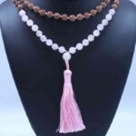 Rose Quartz Mala Bead Necklace –  Length: 23 8mm Beads Malas 2024-07-27