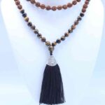 Tiger Eye Mala Bead  Necklace –  Length: 23  8mm Beads Malas 2024-07-27