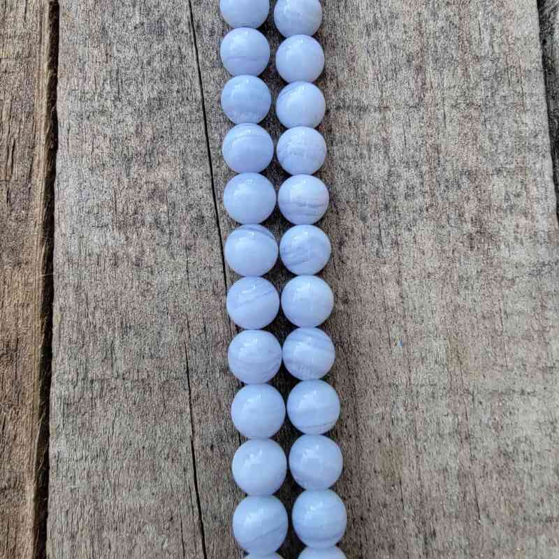 Blue Lace Agate Bead Strand Beads 2024-07-27