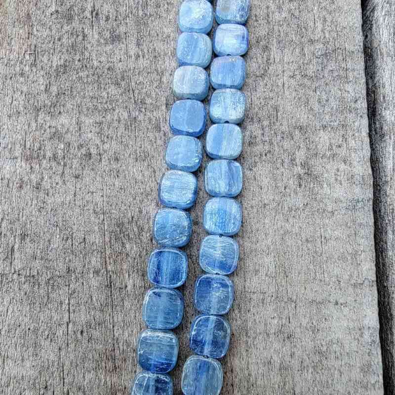 Blue Kyanite Bead Strand with Flat Beads Beads 2024-07-26
