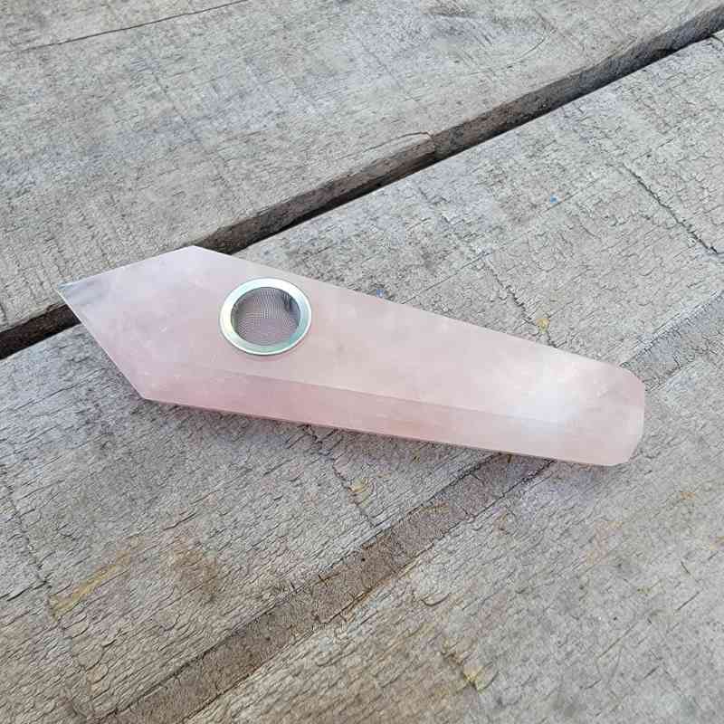 Rose Quartz Crystal Pipe Pipes 2024-07-27
