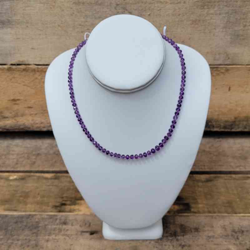 Purple Amethyst Necklace with .925 Sterling Silver Chain Necklaces 2024-07-27