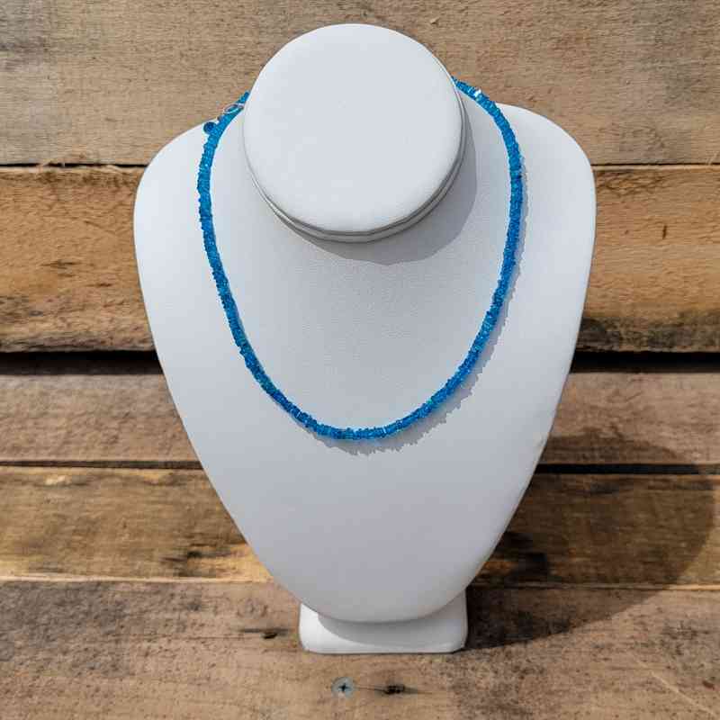 Blue Apatite Necklace with .925 Sterling Silver Chain Necklaces 2024-07-27