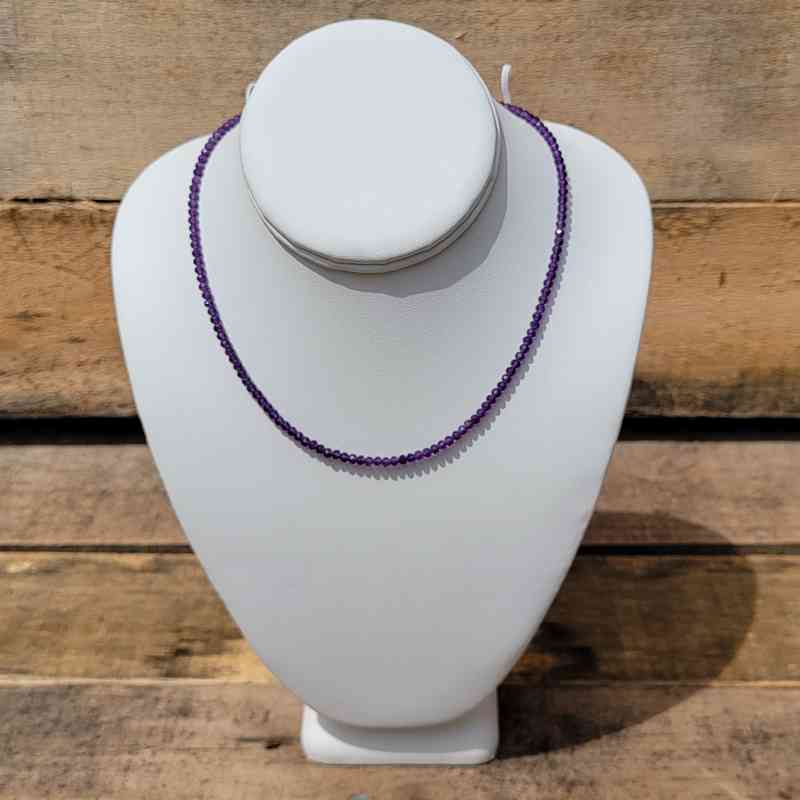 Purple Amethyst Necklace with .925 Sterling Silver Chain Necklaces 2024-07-27